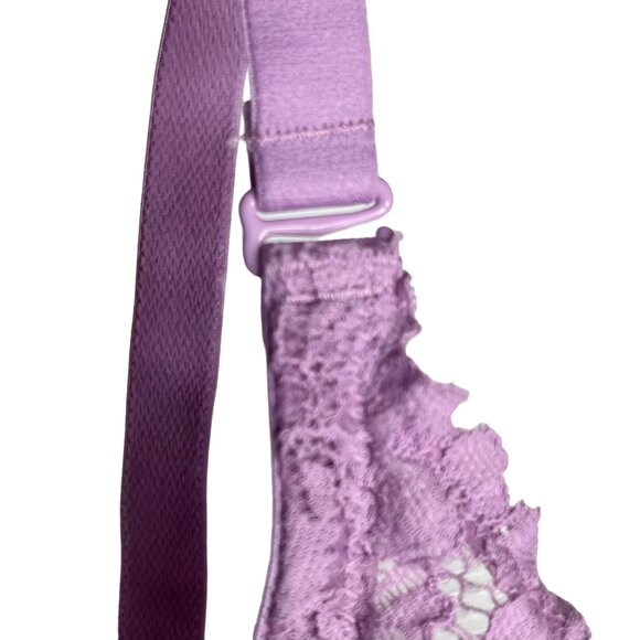 Auden Plunge Coverage Push-Up Bra Padded 34D Lilac Purple Lace - Picture 5 of 9